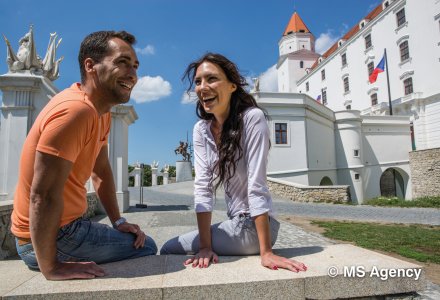 Vor dem Schloss Bratislava