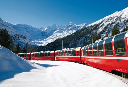 Bernina Express in der Montebellokurve